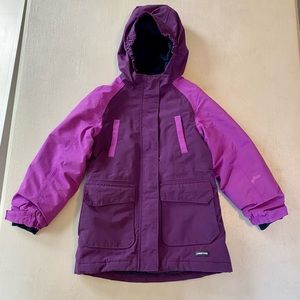 Kids Lands End Purple Squall Waterproof Insulated Winter Parka Size M 5/6